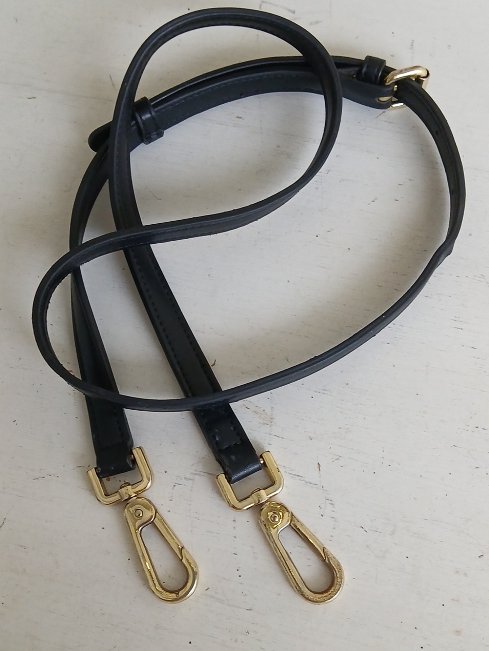 Black Strap Gold Hardware Replacement Crossbody Bag Strap